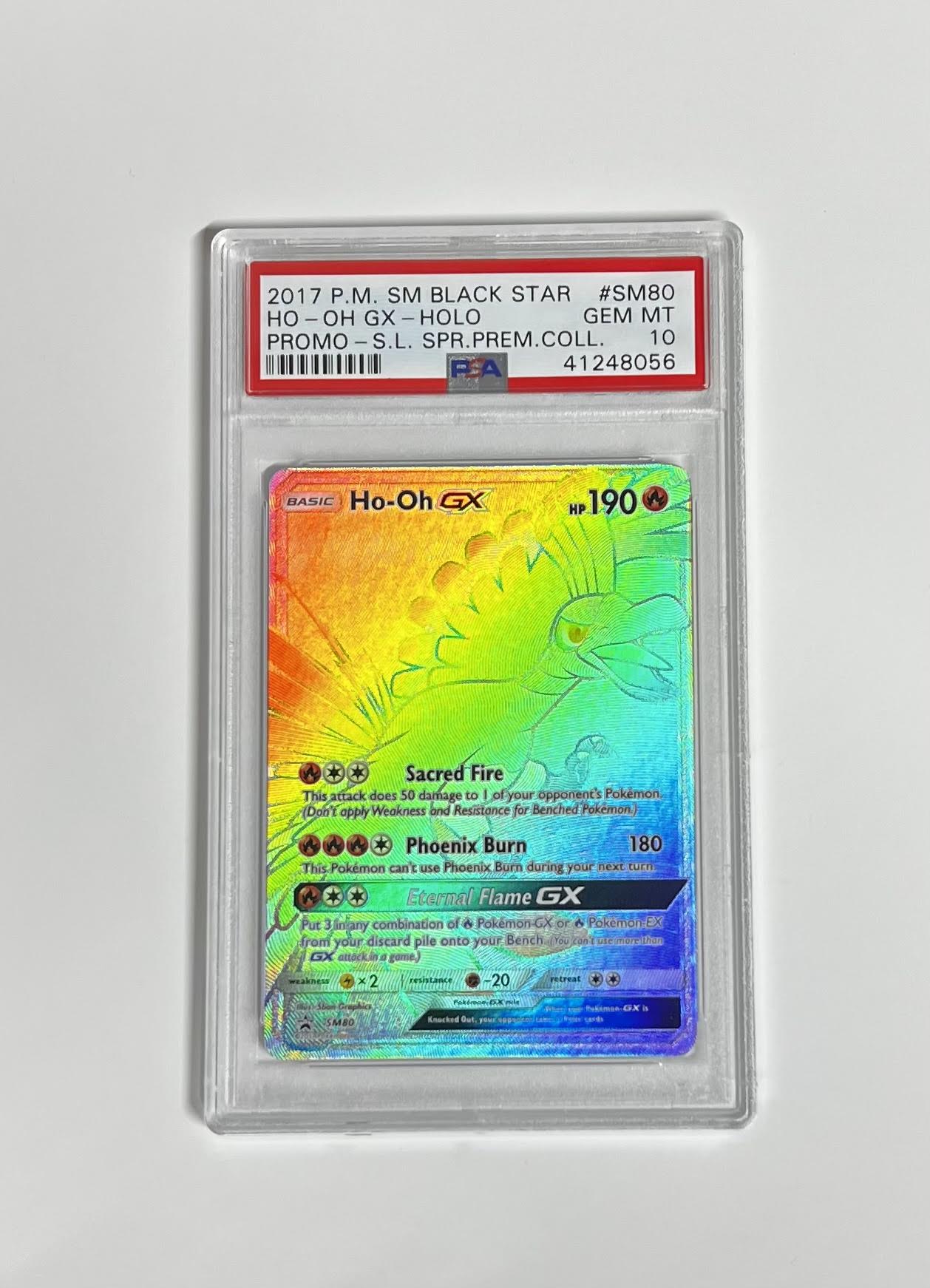 FA/HO-OH GX PROMO-S.L. SPR.PREM.COLL. 2017 POKEMON SM BLACK STAR PROMO PSA GEM MT 10