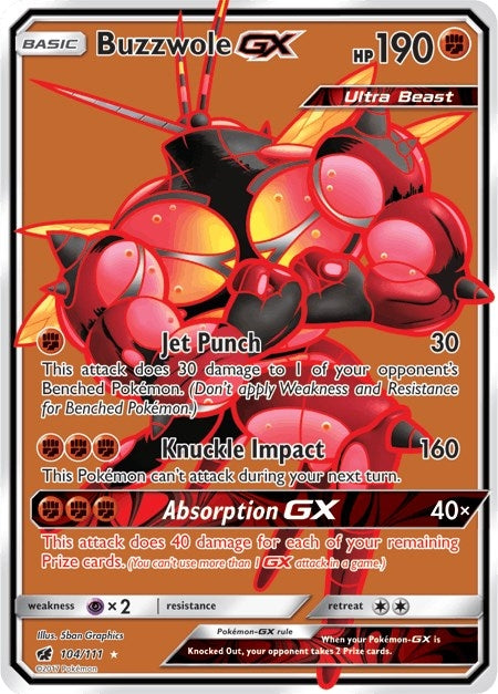 Buzzwole GX (Full Art) (104/111) (SM04)