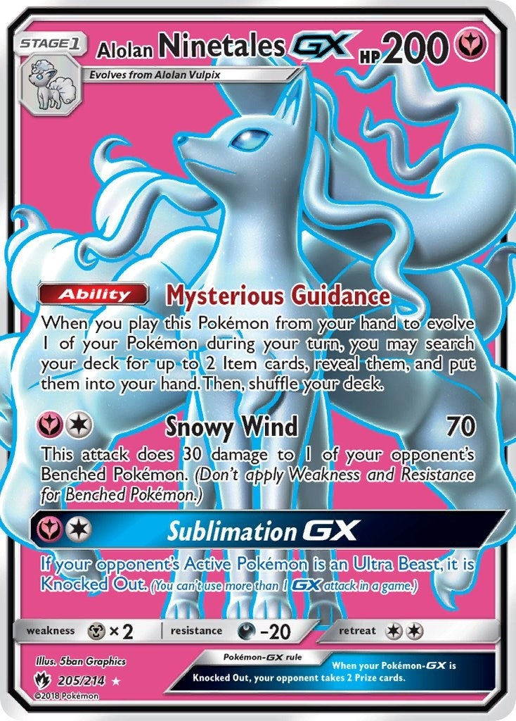 Alolan Ninetales GX (Full Art) (205/214) (SM8)