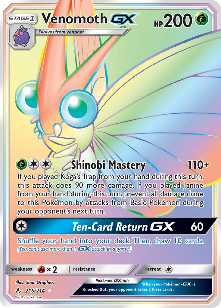 Venomoth GX (Secret) (216/214) (SM10)
