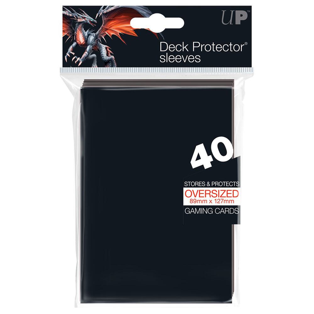 Oversized Top Loading Deck Protectors - Black (40 pack) - Ultra Pro Card Sleeves