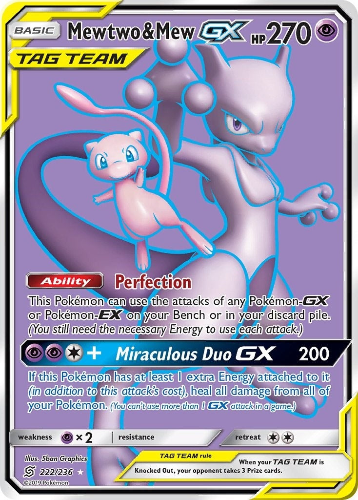 Mewtwo & Mew GX (Full Art) (222/236) (SM11)
