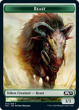 Image for Beast // Construct Double-Sided Token (10 // 14) (M21) - Magic: The Gathering