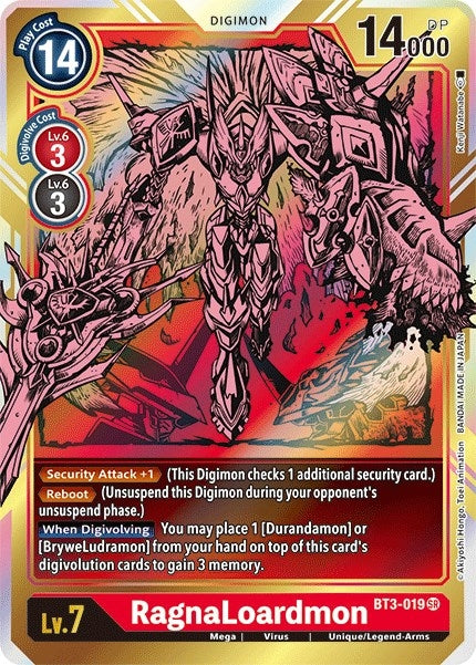 RagnaLoardmon (Alternate Art) (BT3-019 SR) (BT01-03B)