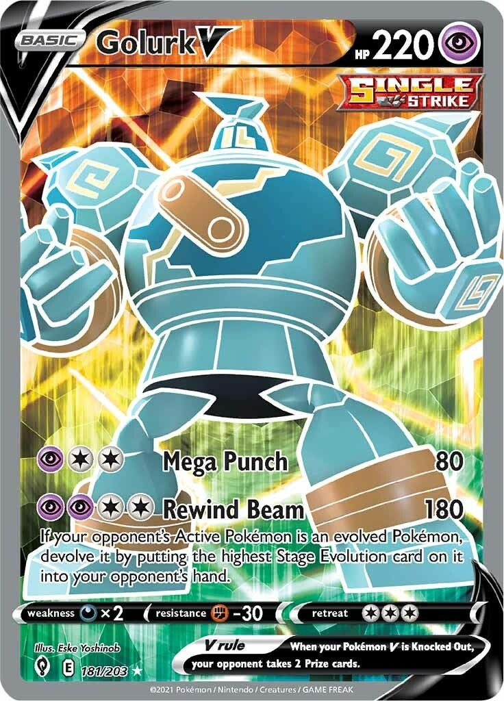 Golurk V (Full Art) (181/203) (SWSH07)