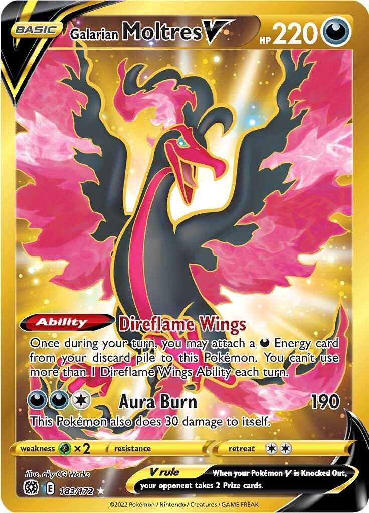 Galarian Moltres V (Secret) (183/172) (SWSH09)