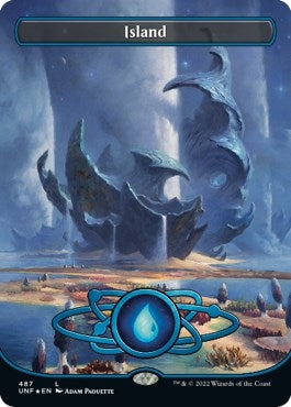 Island (487) (Borderless) (Galaxy Foil) (487) (UNF)