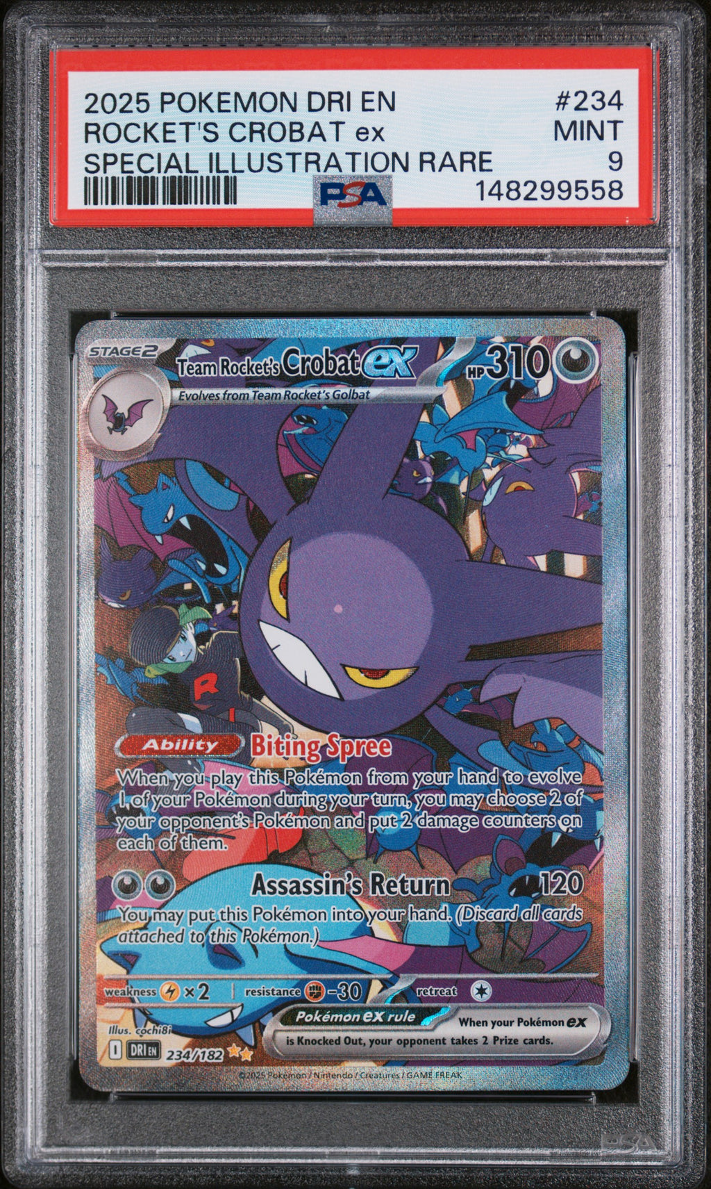 Rocket's Crobat Ex Special Illustration Rare Pokemon #234 PSA 9