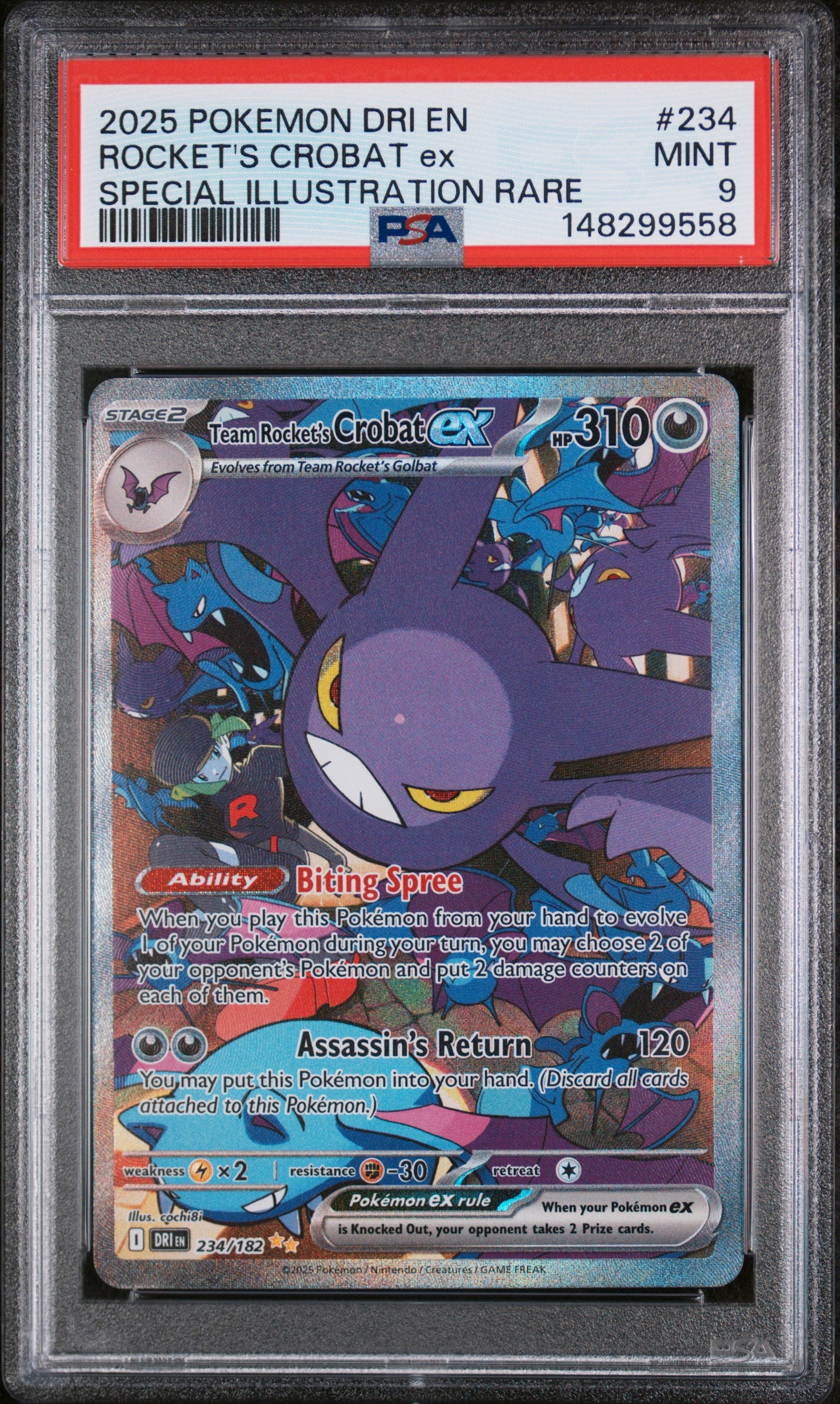 Rocket's Crobat Ex Special Illustration Rare Pokemon #234 PSA 9