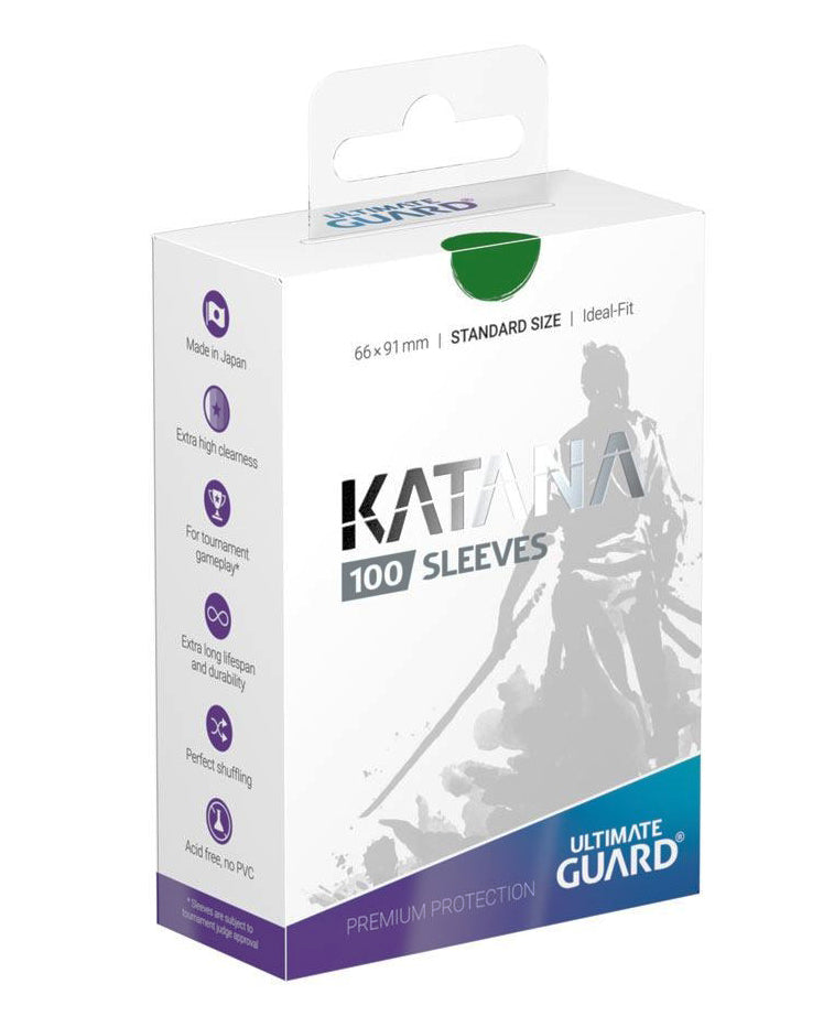 Ultimate Guard Katana Standard Size Sleeves 66 X 91mm Green 100ct