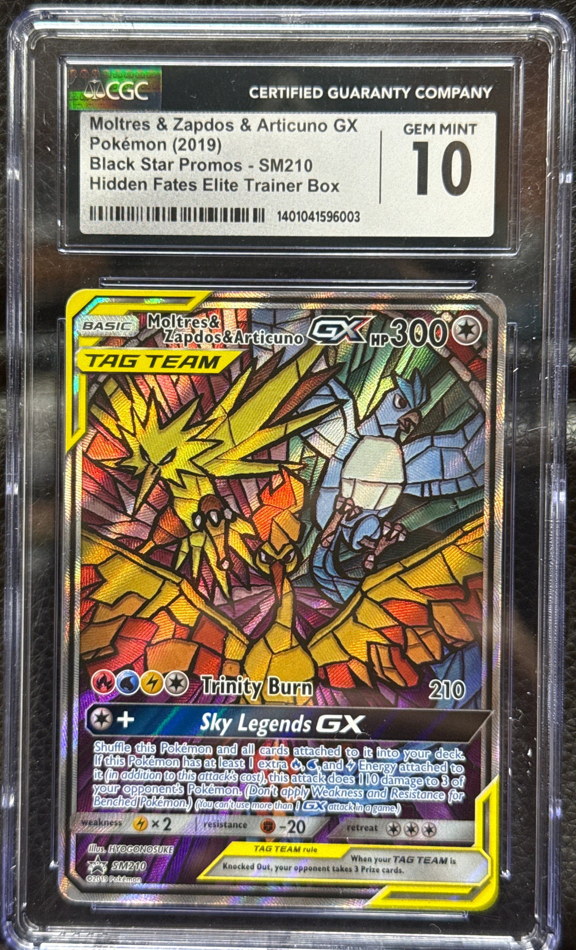 Moltres & Zapdos & Articuno GX 2019 Black Star Promos / SM210 CGC 10