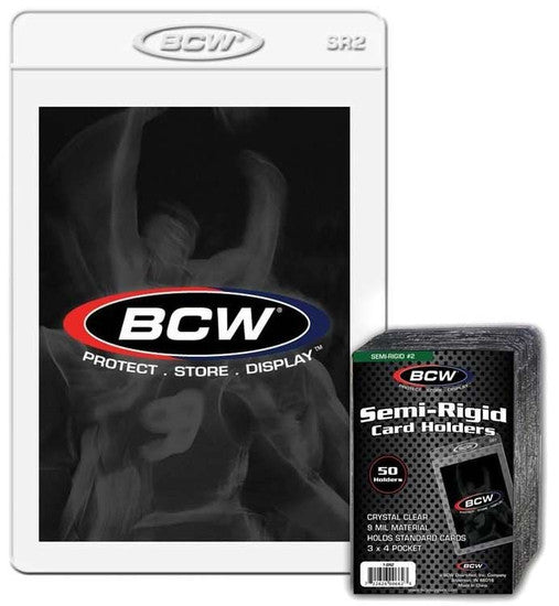 BCW 2 Semi Rigid Card Holders 4 Pack 3 X 4 ( 50 Per Pack)