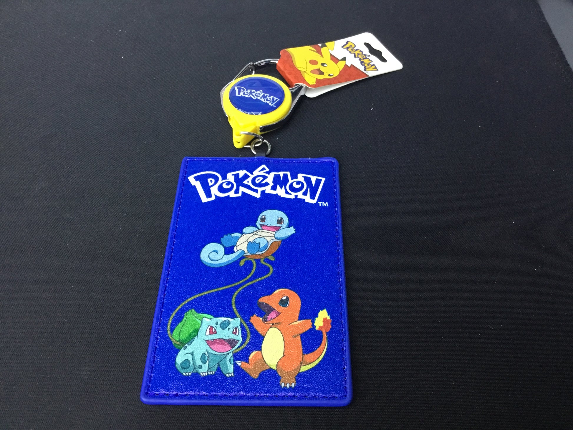 Pokemon squirtl bulbasaur charmander BADGE HOLDER Id retractable clip on NEW