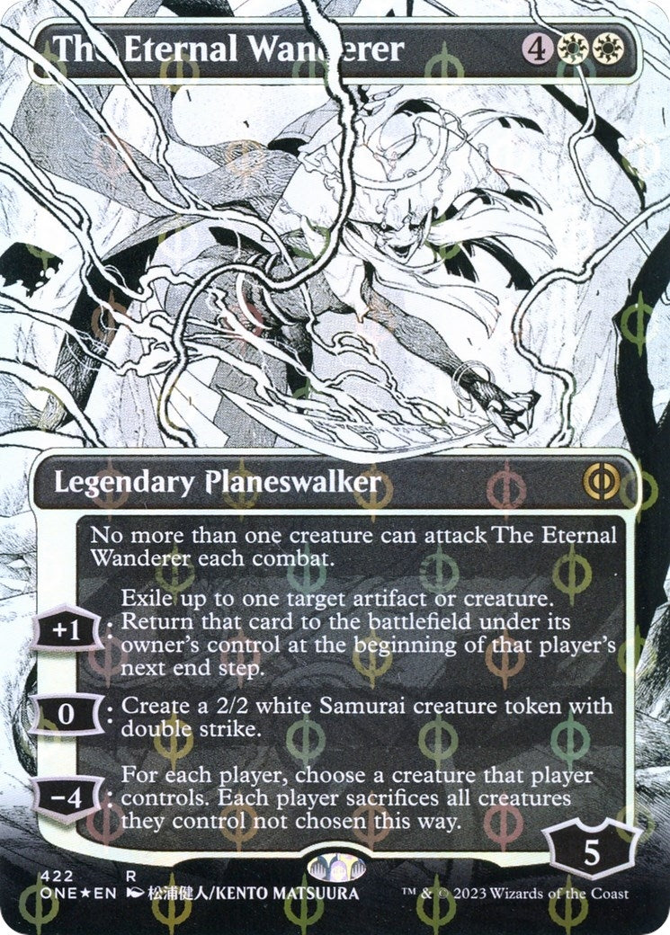 The Eternal Wanderer (Borderless) (Step-and-Compleat Foil) (422) (ONE)