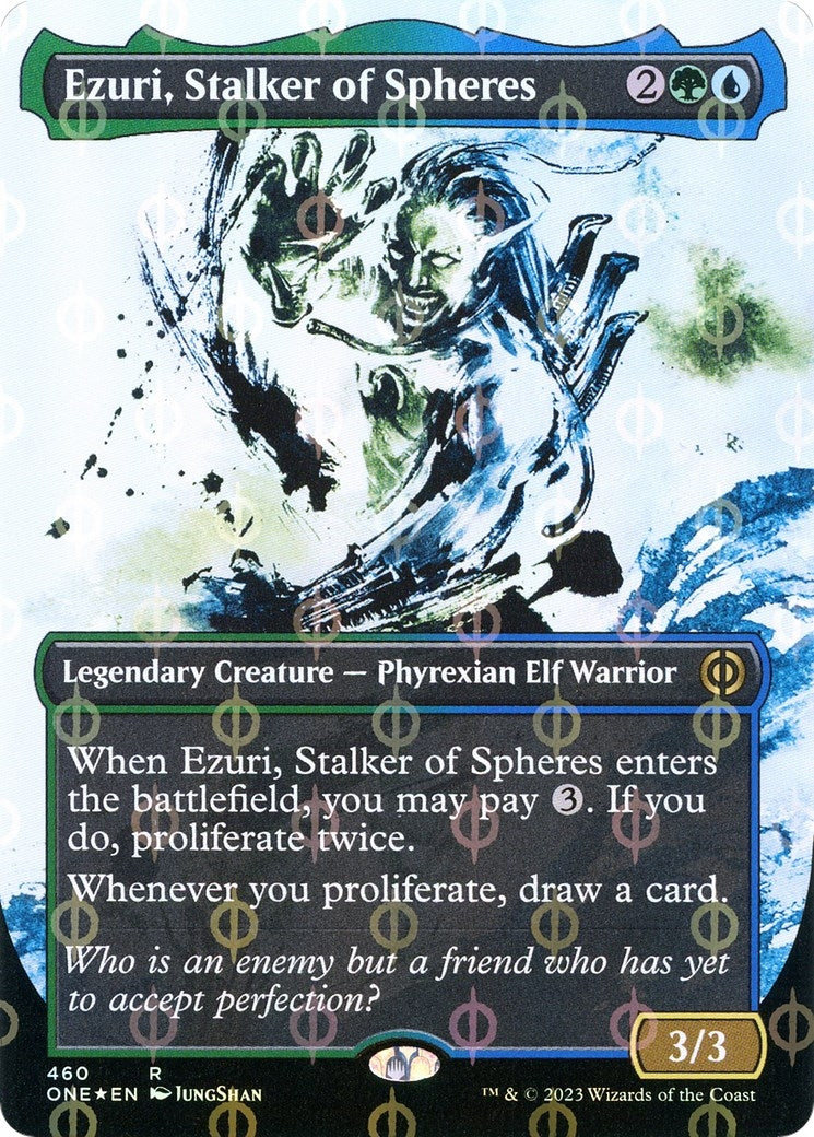 Ezuri, Stalker of Spheres (Showcase) (Step-and-Compleat Foil) (460) (ONE)