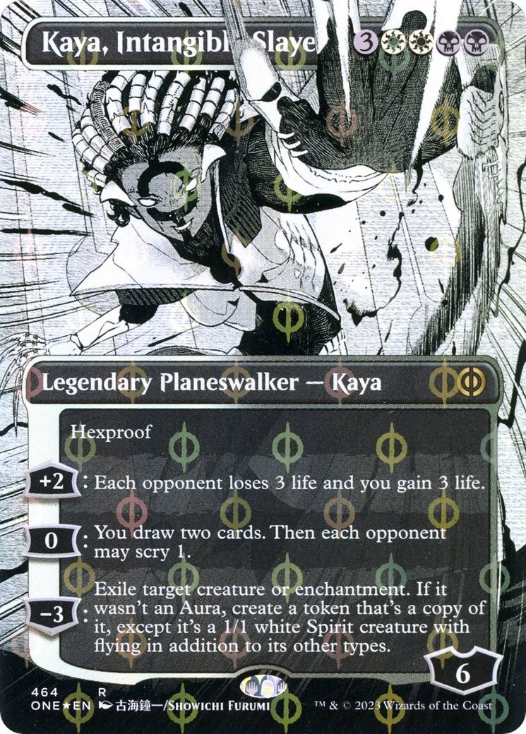 Kaya, Intangible Slayer (Borderless) (Step-and-Compleat Foil) (464) (ONE)