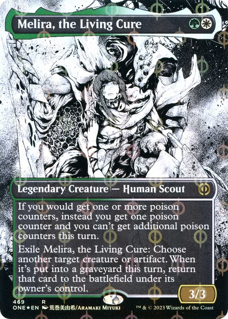 Melira, the Living Cure (Borderless) (Step-and-Compleat Foil) (469) (ONE)