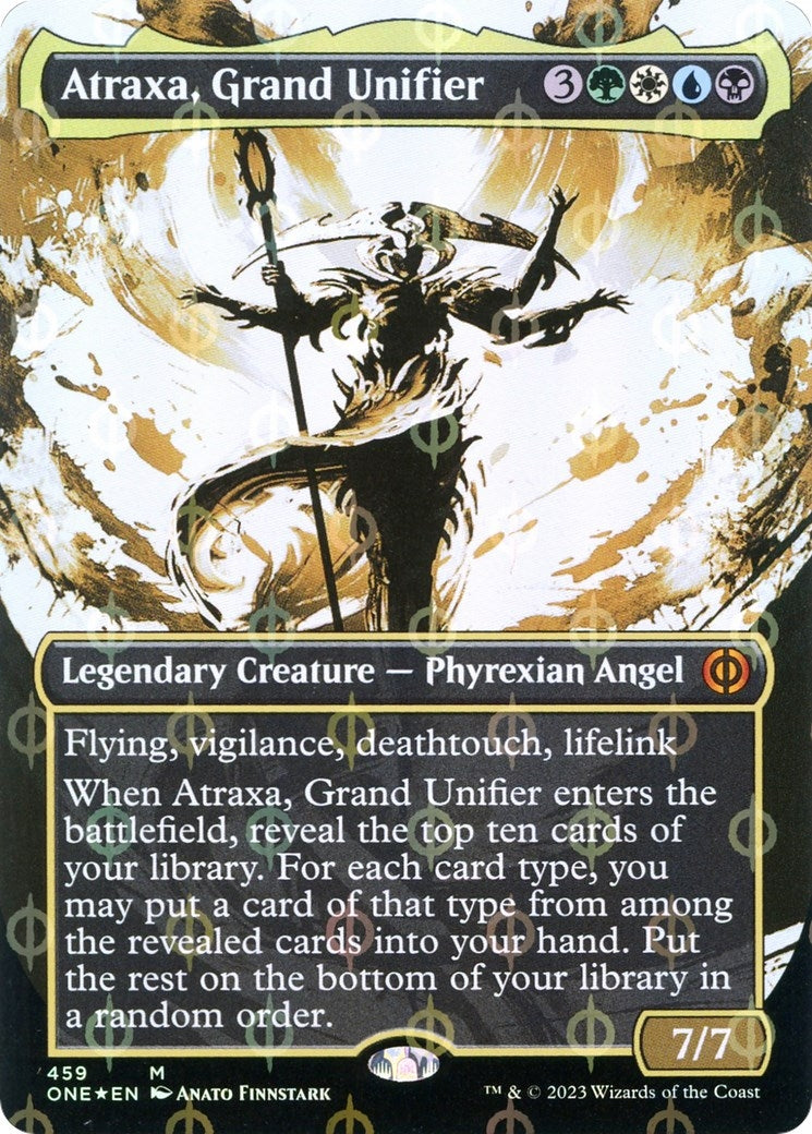 Atraxa, Grand Unifier (Showcase) (Step-and-Compleat Foil) (459) (ONE)
