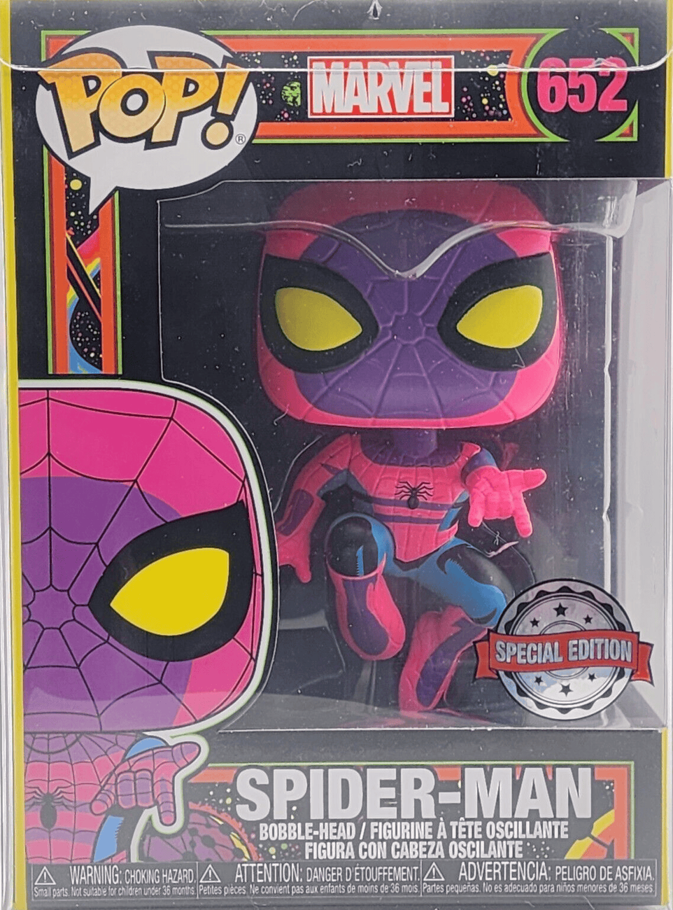 Funko POP! Marvel: Blacklight Spider-Man Vinyl Figure Black Light Edition Spiderman