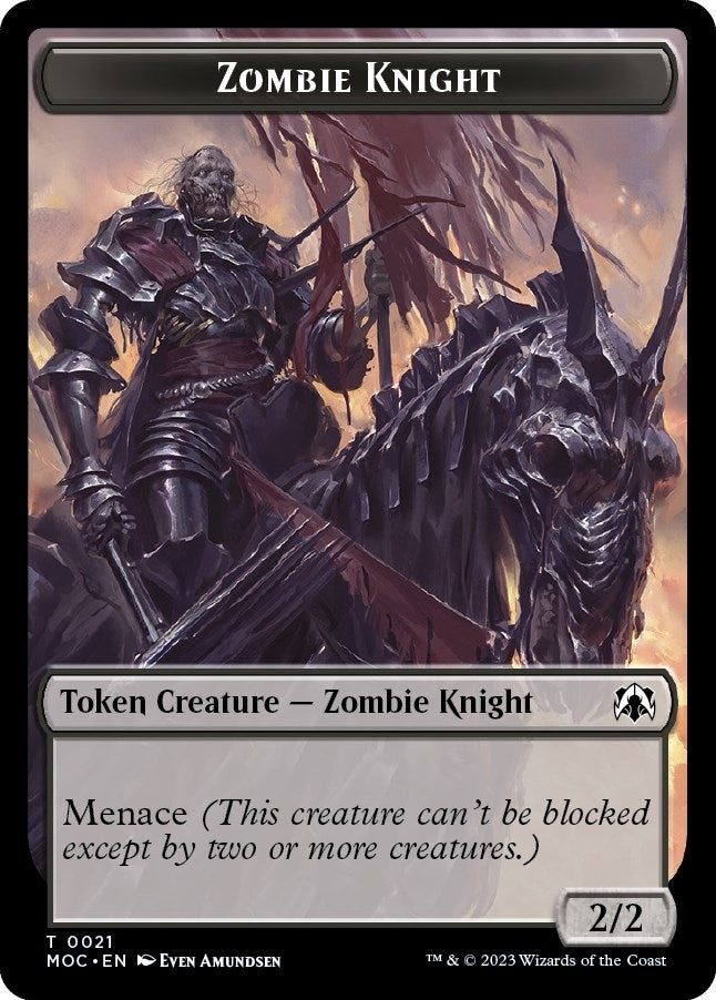Zombie Knight // Human Double-Sided Token (21 // 6) (MOC)