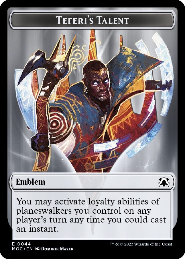 Emblem - Teferi's Talent // Phyrexian Myr Double-Sided Token (44 // 1) (MOC)