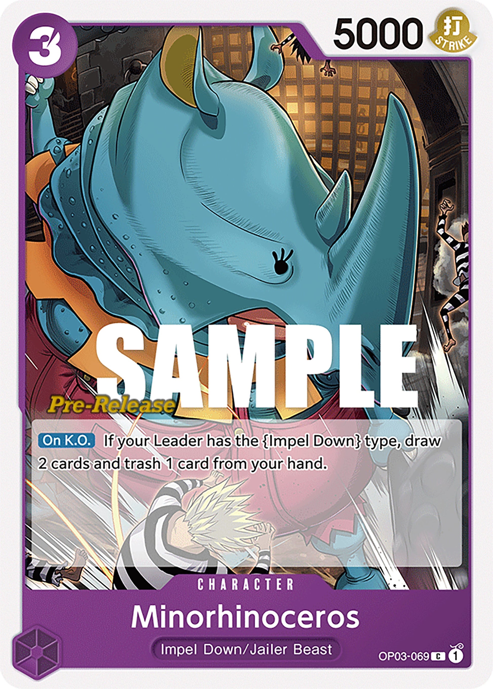 Image for Minorhinoceros (OP03-069) (OP03 PRE) - One Piece Card Game