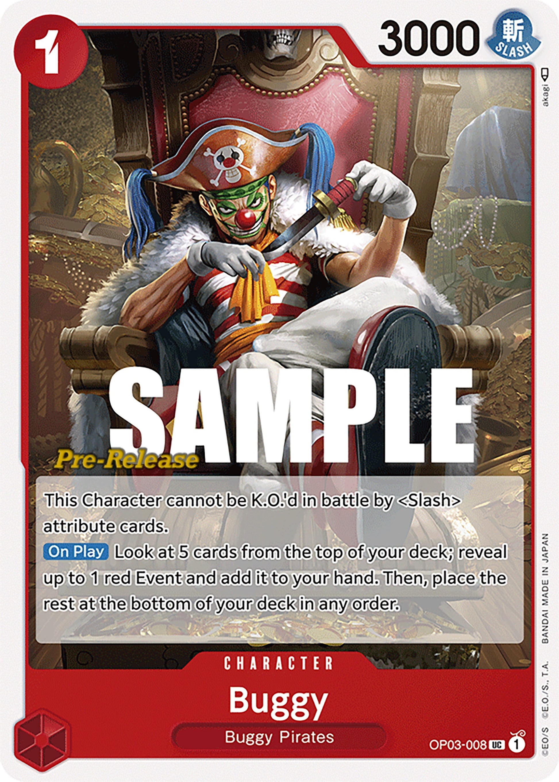 Image for Buggy (008) (OP03-008) (OP03 PRE) - One Piece Card Game