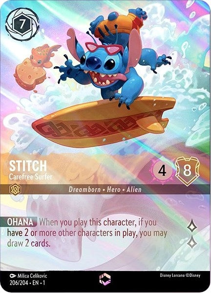 Stitch - Carefree Surfer (Enchanted) (206/204) (1)
