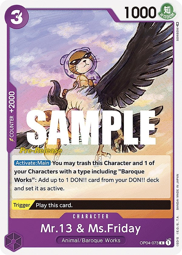 Image for Mr.13 & Ms.Friday (OP04-073) (OP04 PRE) - One Piece Card Game