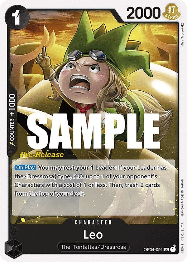Image for Leo (OP04-091) (OP04 PRE) - One Piece Card Game