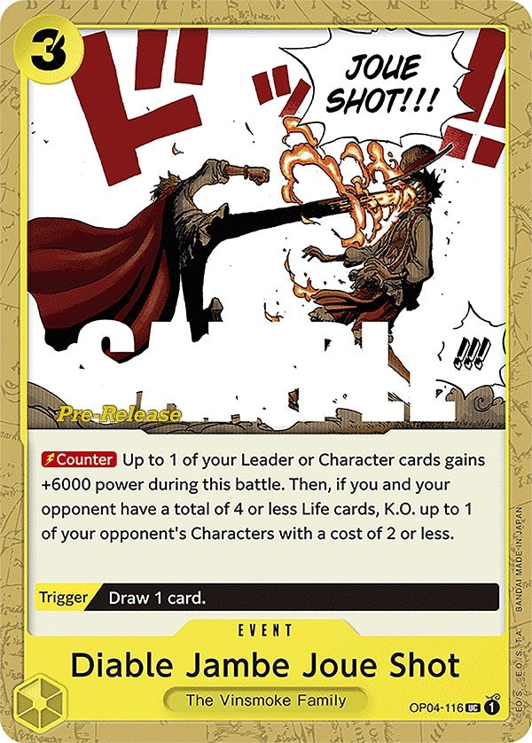 Image for Diable Jambe Joue Shot (OP04-116) (OP04 PRE) - One Piece Card Game