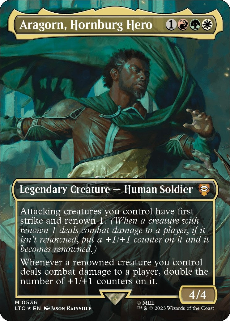 Aragorn, Hornburg Hero (Borderless) (Surge Foil) (536) (LTC)