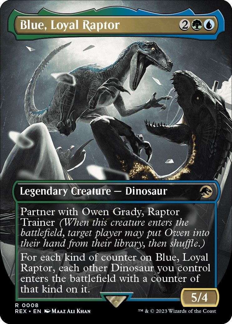 Japanese Magic: The Gathering - Blue, Loyal Raptor (Borderless) (8) (REX)