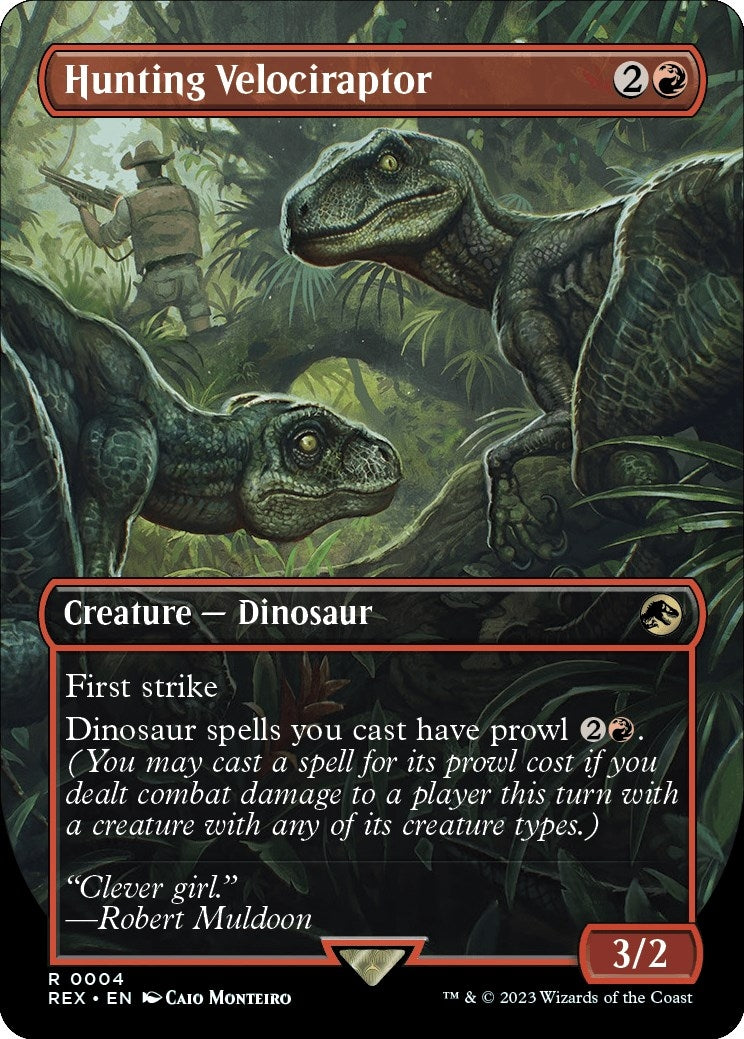 Hunting Velociraptor (Borderless) (4) (REX)