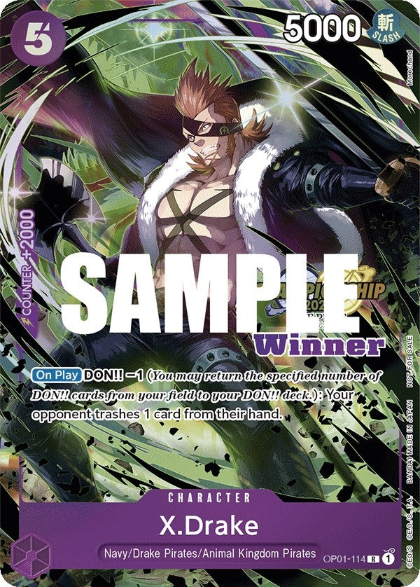 X.Drake (CS 2023 Top Players Pack) [Winner] (OP01-114) (OP-PR)