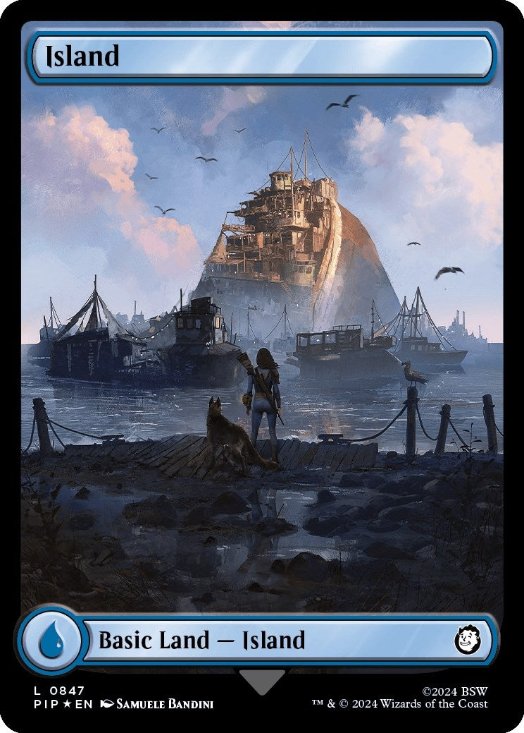 Island (0847) (Surge Foil) (847) (PIP)
