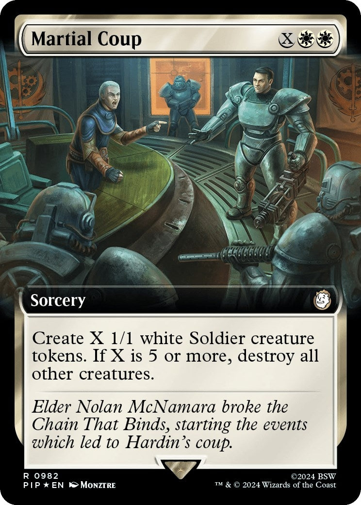 Martial Coup (Extended Art) (Surge Foil) (982) (PIP)