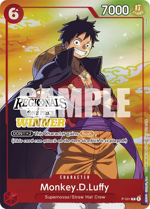 Monkey.D.Luffy (001) (Online Regional 2024 Vol. 2) [Winner] (P-001) (OP-PR)