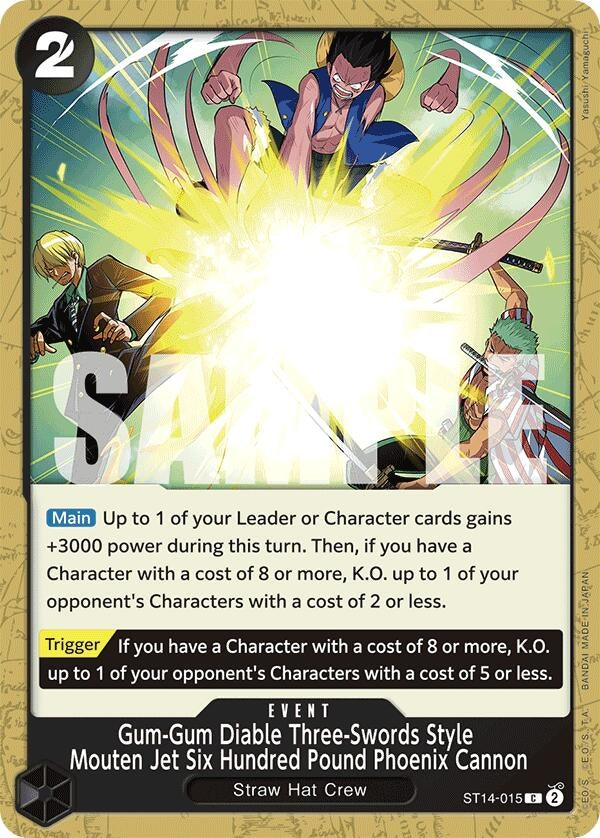 Gum-Gum Diable Three-Swords Style Mouten Jet Six Hundred Pound Phoenix Cannon (ST14-015) (ST-14)