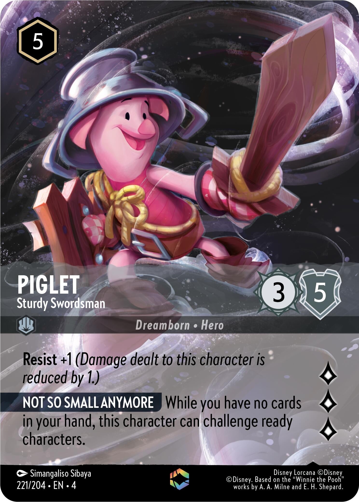 Piglet - Sturdy Swordsman (Enchanted) (221/204) (4)