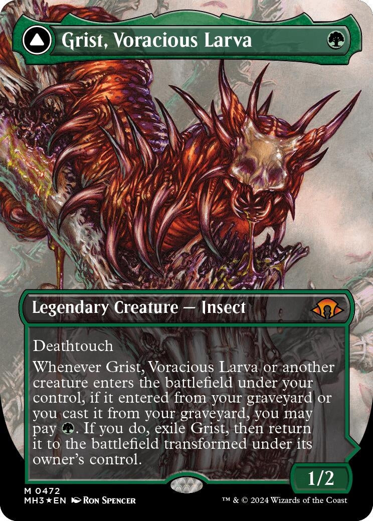 Grist, Voracious Larva (Borderless) (Textured Foil) (472) (MH3)