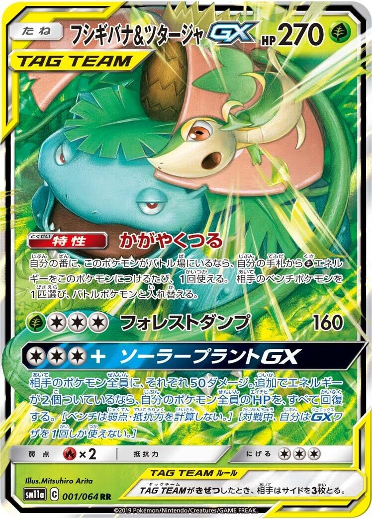 Venusaur & Snivy GX (001/064) (SM11a)