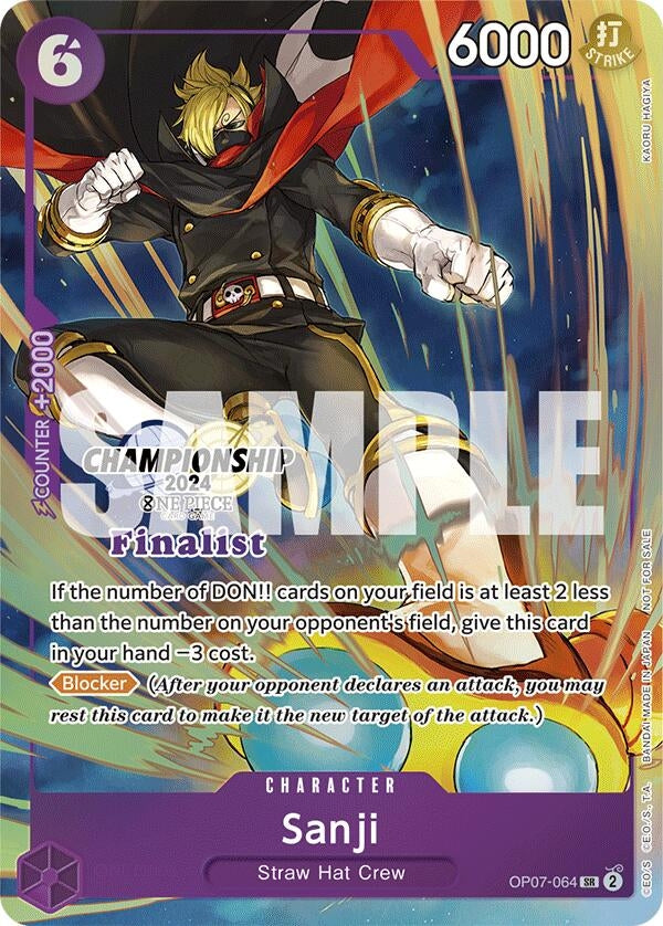 Sanji (Championship 2024 Finalist Card Set) (OP07-064) (OP-PR)