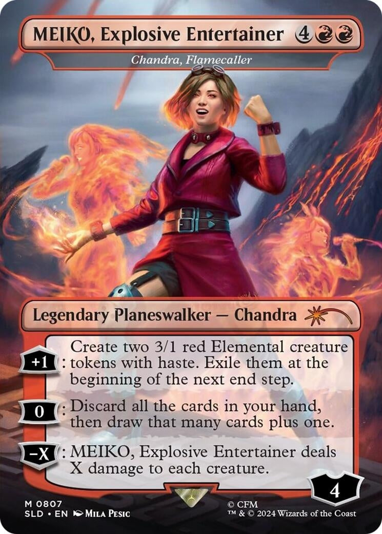 MEIKO, Explosive Entertainer - Chandra, Flamecaller (Rainbow Foil) (807) (SLD)