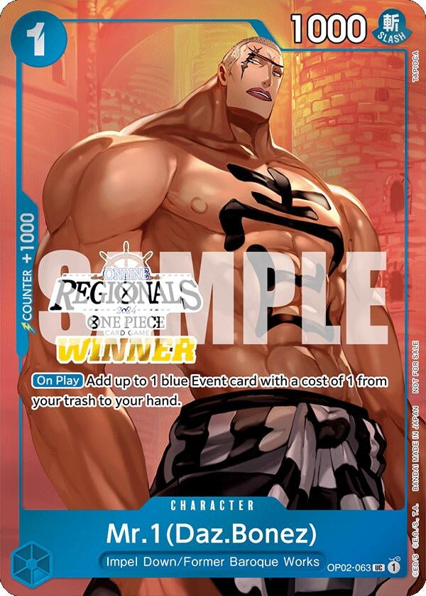 Mr.1 (Daz.Bonez) (Online Regional 2024 Vol. 3) [Winner] (OP02-063) (OP-PR)