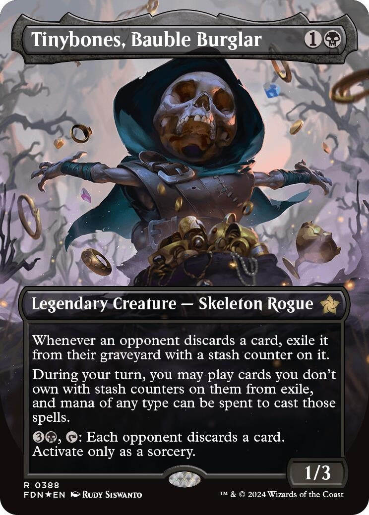 Tinybones, Bauble Burglar (Borderless) (Mana Foil) (388) (FDN)