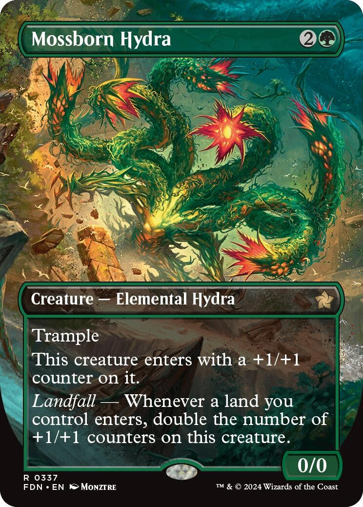 Mossborn Hydra (Borderless) (337) (FDN)