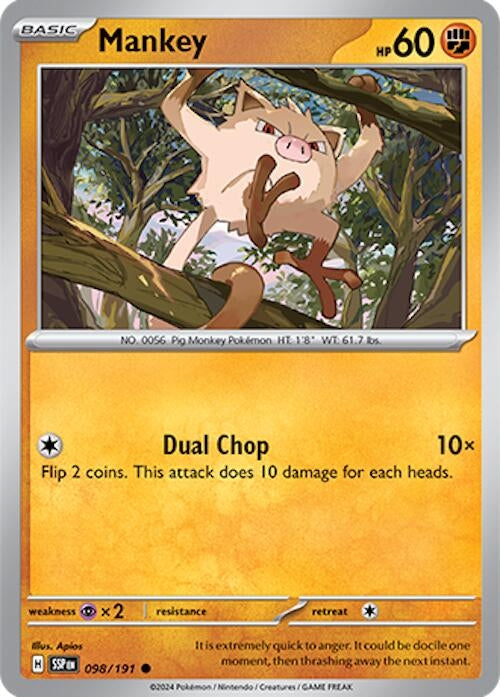 Image for Mankey (098/191) (SSP) - Pokemon