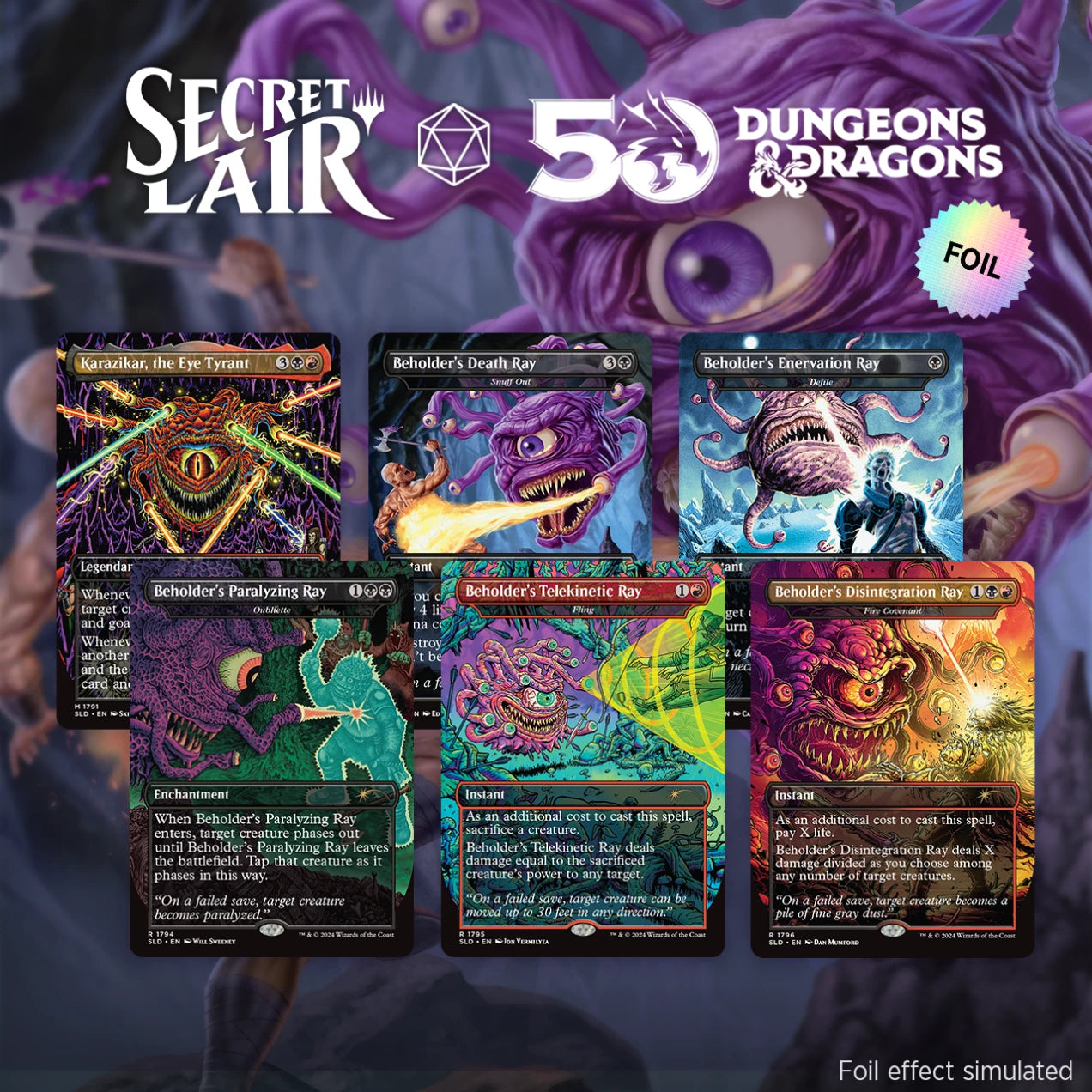 Secret Lair Drop: Secret Lair x Dungeons & Dragons: Death is in the Eyes of the Beholder II - Rainbow Foil Edition