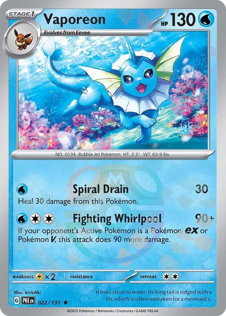 Vaporeon (Master Ball Pattern) (022/131) (PRE)